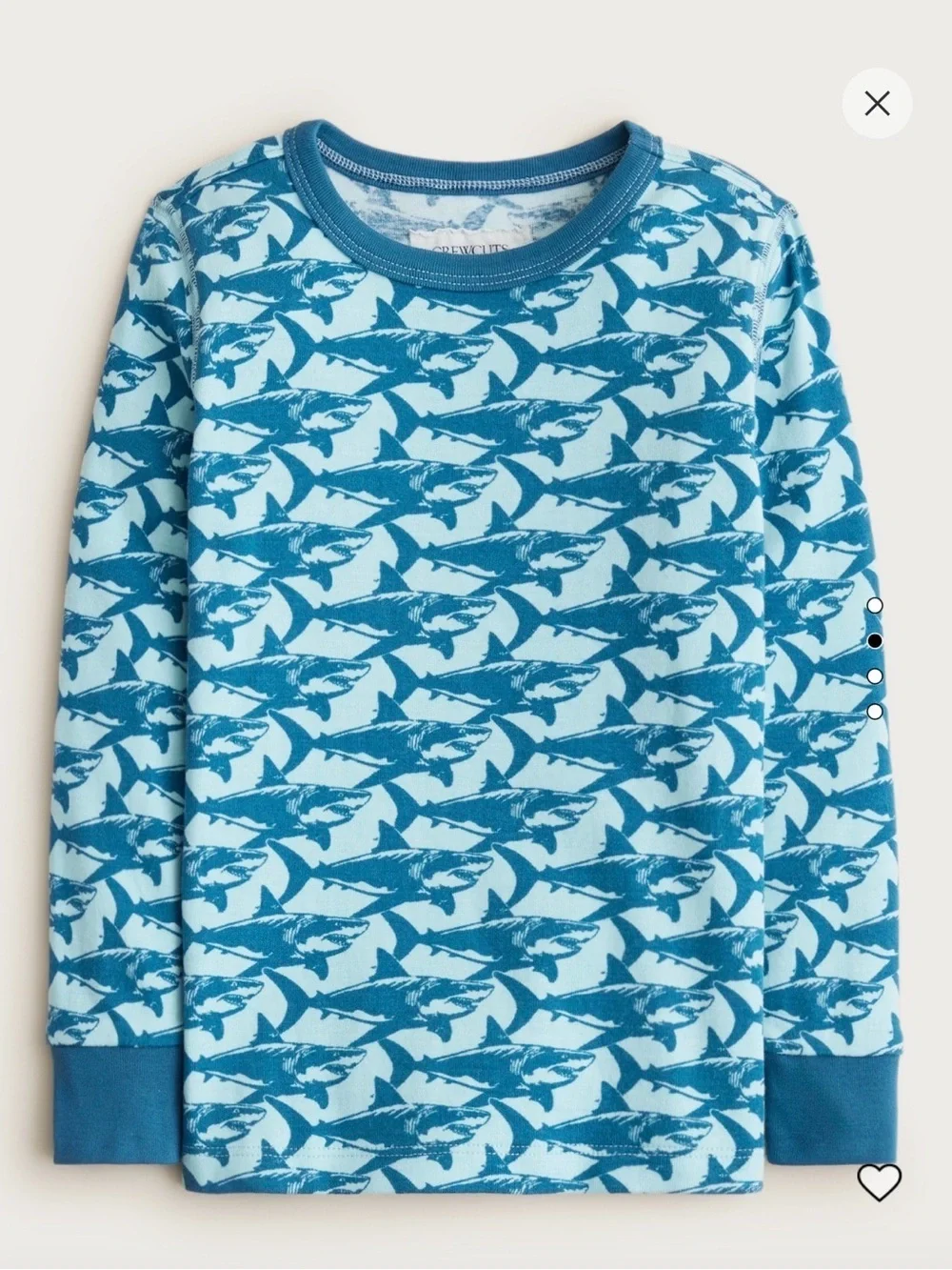 Crewcuts Blue Shark-Print Kids Pajama Set